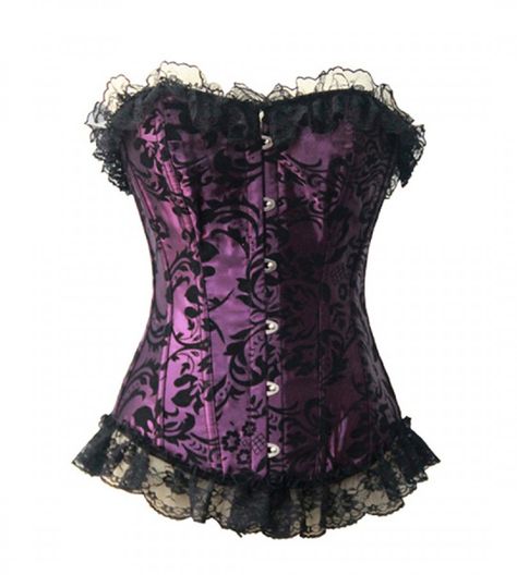 Purple Corset, Bustier Lingerie, Victorian Corset, Flirty Outfits, Jane Clothing, Plus Size Corset, Boned Corsets, Floral Corset, Gothic Corset