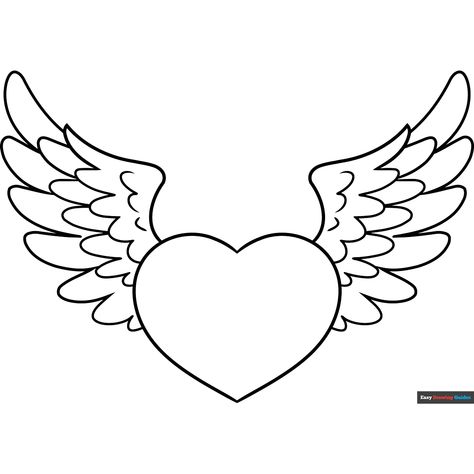 Free Heart with Wings Coloring Page for Kids Angel Wings Drawing, Flower Coloring Sheets, Free Printable Coloring Sheets, Wings Drawing, Heart Coloring Pages, Heart Printable, Sweet Tattoos, Heart With Wings, Printable Coloring Sheets