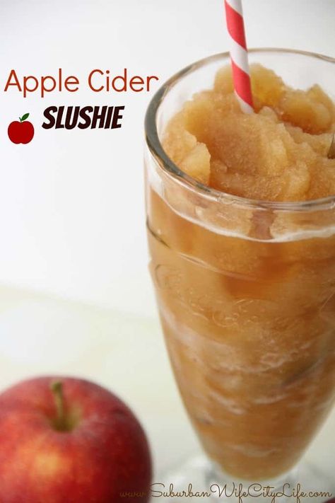 Apple Cider Slushie | Suburban Wife, City Life Fall Desserts Apple, Cider Drinks, Apple Benefits, Freezing Apples, Slushie Recipe, Apple Cider Recipe, Fall Drink, Cider Recipe, Fall Desserts Easy