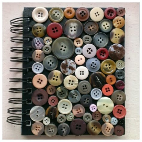 . Button Book, Craft Stash, Button Art, School Project, Color Mix, Button Crafts, Notebook Cover, Kirigami, Craft Time