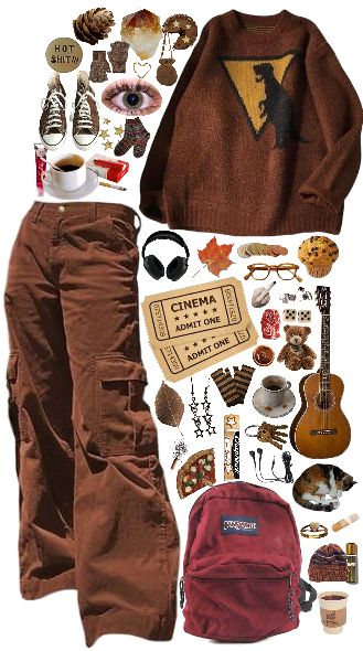 Wilburcore Outfits, Dinosaur Aesthetic Outfit, Dinosaur Inspired Outfit, Paleontology Outfit, Paleocore Outfit, Outfit Ideas Funky, Gravity Falls Aesthetic Outfit, Artistcore Outfits, Nerdcore Outfit