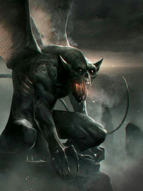 Gargoyles from the Brimstone World of Diablo which may not include their one of 1st origin(' '~;-' ', z/! ~€~```···.... | Gargoyles Art, Gargoyle Tattoo, Art Vampire, Creature Fantasy, Art Noir, Digital Art Gallery, 다크 판타지, Picture Illustration, Fantasy Monster