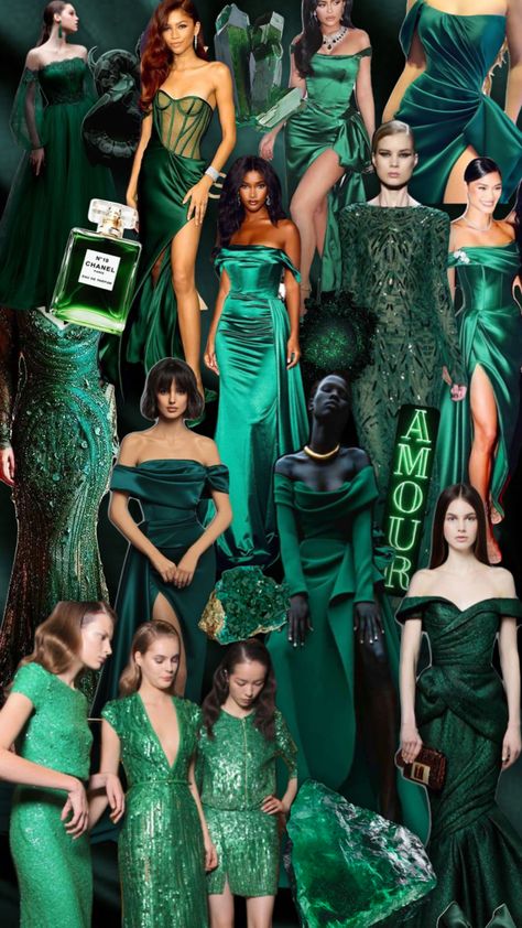 Green Glamour Aesthetic, Emerald Green Gown Aesthetic, Emerald Color Pallete, Emerald Green Aesthetic Outfits, Emerald Outfit Aesthetic, Emerald Dress Aesthetic, Emerald Green Dress Outfit Wedding, Emerald Green Dress Aesthetic, Emerald Green Outfit Aesthetic