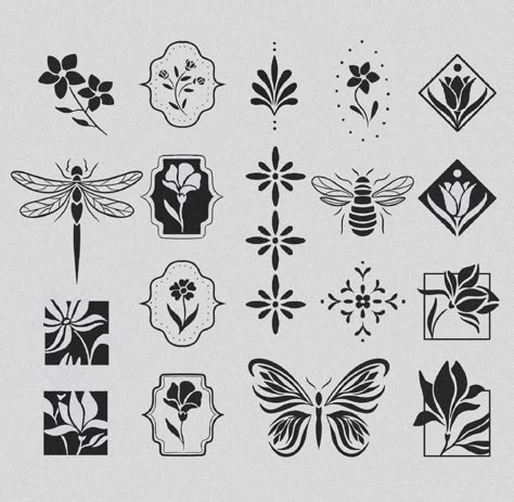 Fiori Art Deco, Stick Poke, Handpoke Tattoo, Stick N Poke, Tiny Tattoo, Dainty Tattoos, Stick And Poke, Tattoo Flash Art, Dream Tattoos