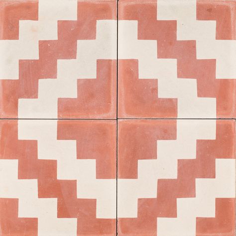 Yucatan House, Terracotta Pink, Designer Tiles, Hydraulic Tiles, Encaustic Tiles, Interior Tiles, Old Apartments, Random Pattern, Encaustic Cement Tile