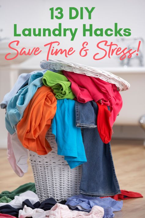 Laundry is possibly the worst household cleaning chore, right up there with cleaning the bathtub. Make it a little easier with these 13 DIY Laundry hacks that will save you time and stress! Keurig Cleaning, Laundry Sorting, Microsoft Excel Tutorial, Stackable Bins, Easy Cleaning Hacks, Survival Life Hacks, Diy Laundry, Multiplication For Kids, Doing Laundry