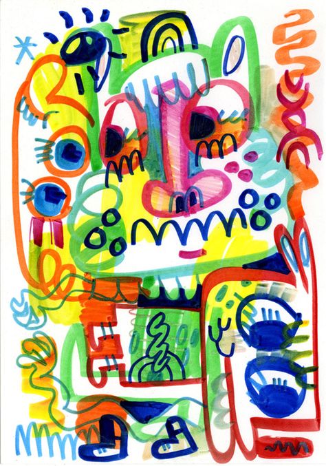 Jon Burgerman doodles won't fade for 100 years | Illustration | Creative Bloq Librarian Aesthetic, Ks3 Art, Jon Burgerman, James Rizzi, Mindfulness Art, New Year Illustration, Different Kinds Of Art, Graffiti Doodles, Graffiti Illustration