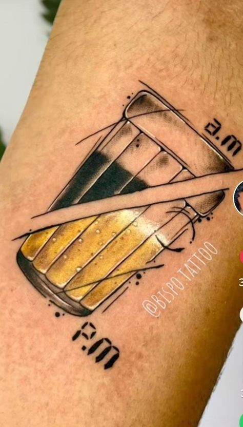 Waitress Tattoo Ideas, Tattoo Copo Americano, Beer Tattoo Ideas, Small Tattoo Placement Ideas, 19 Tattoo, Beer Tattoo, Small Tattoo Design, Tatuaje Trash Polka, Small Tattoos Ideas