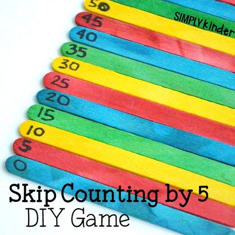 Skip Counting by 5 DIY Game - Simply Kinder Skip Counting Hands On Activities, Counting By 5s Activities, Count By 5s, Counting By 5s, Skip Counting By 5, Skip Counting Activities, Counting By 5's, Math Number Sense, Math Counting