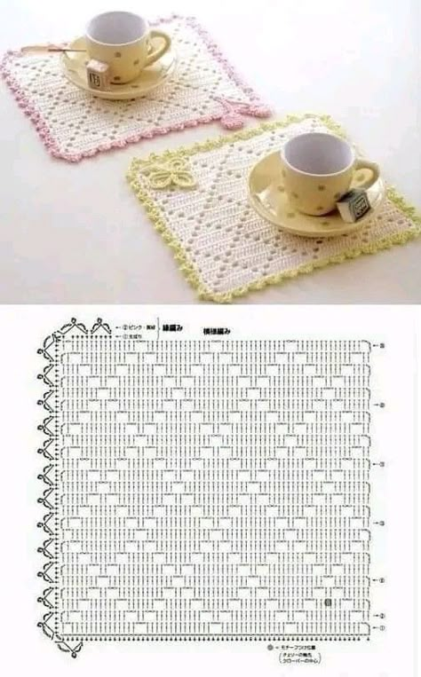 Taplak Meja Crochet, 100 Crochet Stitches, Crochet Placemat Patterns, Crochet Mat, Diy Crochet Patterns, Crochet Placemats, Crochet Coaster Pattern, Crochet Motif Patterns, Crochet Design Pattern