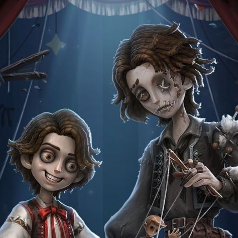 Identity V on Instagram: "Dear Visitors, Only when manipulating his puppet companion does he seem to regain his carefree appearance, always smiling. Yet, no matter how captivating the puppetry, every show must meet its final curtain. A new Survivor Puppeteer will be joining the Manor soon. #IdentityV" American Horror Story Art, Always Smiling, Puppet Show, Identity V, Identity Art, Always Smile, No Matter How, American Horror Story, Puppets