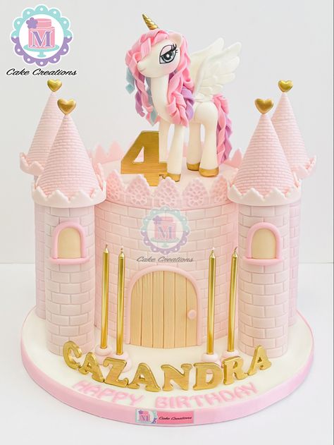 Unicorn Castle Cake, Cakes Without Fondant, Winter First Birthday, Unicorn Castle, Cake Winter, Castle Birthday Cakes, Castle Cake Topper, Castle Cakes, Princess Castle Cake