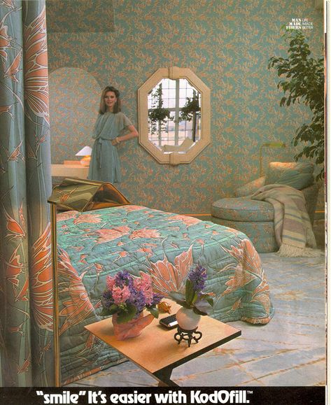 Pattern on pattern (on pattern).  From Architectural Digest. 80s Room Aesthetic Retro, 80s Room Aesthetic Neon, 90s Bedroom Aesthetic, 80s Bedroom Aesthetic Grunge, 80s Room Aesthetic, 80s Bedroom Decor, Retro Homes, 1980s Decor, 90s Home Decor