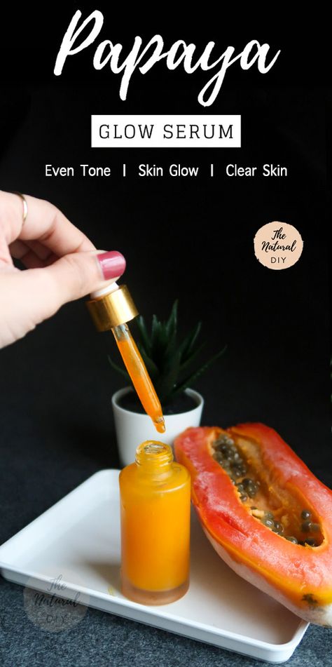 Papaya For Skin, Papaya Face Wash, For Skin Glow, Healthy Water Recipes, Face Wash Recipe, Papaya Oil, Glowing Skin Diy, Turmeric Facial, Diy Serum