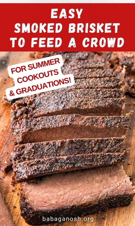 Meat For A Crowd, Brisket Recipes Smoked, Brisket Recipe, Beef Brisket Recipes, Vegetarian Main Course, Graduation Party Foods, Smoked Beef Brisket, Brisket Recipes, Smoked Beef