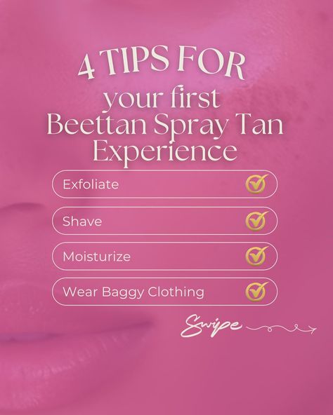 A couple Spray Tan reminders: - Shower, Exfoliate, moisturize & shave the areas you would normally shave - all the night before for best results. It’s ok not to do those things, technically your tan will work, it just won’t last as long. -Please don’t use any products from Dove, Jergens or Treehut within 12hrs before your Spray tan. -Wear or Bring loose fitting clothes to put on after the spray tan - and if the forecast looks rainy, maybe bring an umbrella. - Rapid rinse spray tan wil... Baggy Clothing, Fitting Clothes, Spray Tan, Spray Tanning, Shaving, Umbrella, Loose Fitting, Moisturizer, Spray