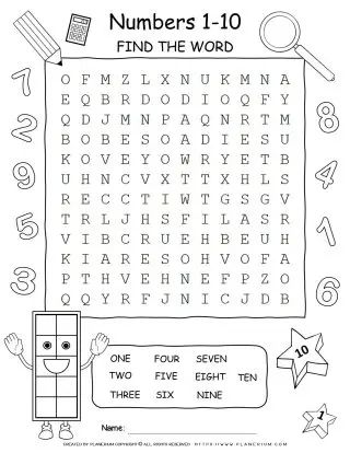 Number Word Search, Math Word Search, Substitute Teacher Tips, Number Words Worksheets, Word Puzzles For Kids, Kids Word Search, Free Word Search, English Activities For Kids, Numbers Kindergarten