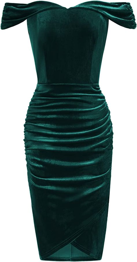 Velvet Dress Designs Fashion, Black Dress Off Shoulder, Off Shoulder Velvet Dress, Christmas Cocktail Dresses, Fall Cocktail Dress, Dresses For Women Wedding, Cocktail Dress For Women, Vintage Cocktail Dresses, Pink And Black Dress