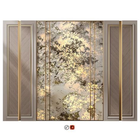 Wall Panel Decor 122 Stone Paneling Wall, Veneer And Mirror Wall Panelling, Lobby Wall Panelling Design Modern, Main Door Wall Panelling Design, Luxury Wall Panelling Design Lobby, Marble Wall Design Luxury Entrance, Wall Paneling Design, Wall Panels Bedroom, Kitchen Wall Lights