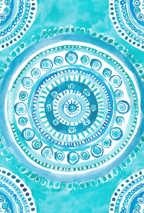 PEARLS OF WISDOM Mermaid Mandala by Barbarian | Click through to shop & download a phone background with this print. #mandala #hippie #boho #bohemian Mermaid Mandala, Mandala Watercolor, Iphone Pics, Boho Background, Pearls Of Wisdom, Bohemian Fabric, Wallpaper Iphone Boho, Mandala Patterns, Watercolor Fabric