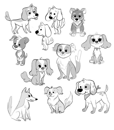 Dog Drawing Sketches, Anoosha Syed, Puppy Drawing Easy, Cartoon Dog Drawing, Dog Drawing Tutorial, Puppy Drawing, Drawing Cartoon Faces, Dog Poses, Puppy Art