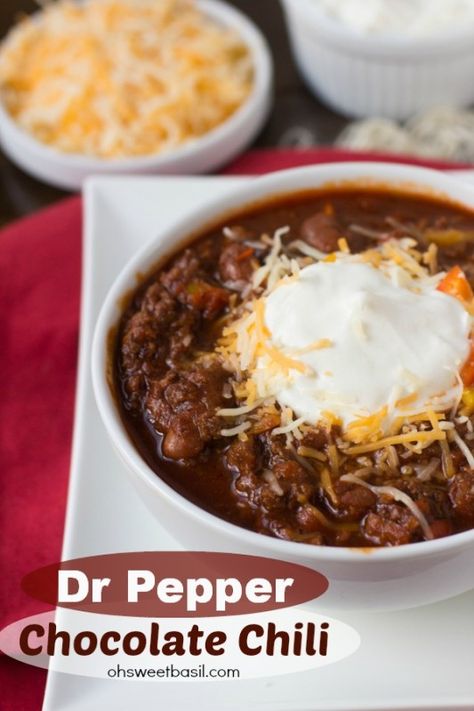 Pasta Chili Recipe, Chili Recipes With Chocolate, Unique Chili Recipe Crockpot, Dessert Chili Recipe Chocolate, Best Unique Chili Recipe, Weird Chili Recipes, Interesting Chili Recipes, Unique Chili Ideas, Unique Chilli Recipes