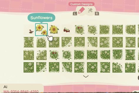 Acnh Flower Path Design Code, Acnh Daisy Design, Grass Path Code Acnh, Flower Path Acnh Code, Acnh Paths Designs Flower, Animal Crossing Grass Code, Floral Path Acnh, Acnh Daisy Path, Acnh White Flower Path