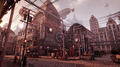 Victorian Environment Concept Art, Steampunk Environment, Ville Steampunk, Anu Mehta, Steampunk Building, 3d Diorama, Steampunk City, Steampunk Characters, Steampunk Artwork