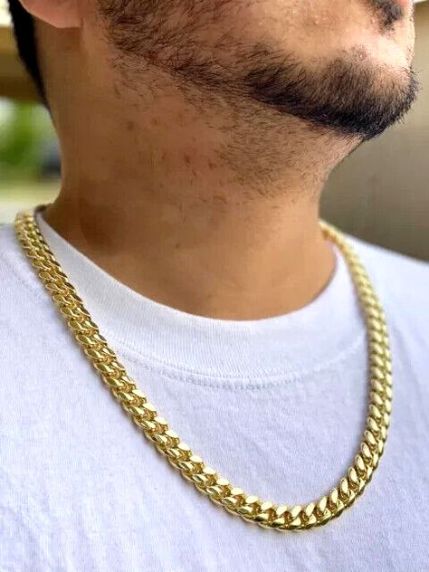 Silver Or Gold Jewelry, Miami Cuban Link Chain, Cuban Link Chain Necklaces, Miami Cuban Link, Heart Choker, Miami Cuban, Mens Jewelry Necklace, Link Chain Necklace, Cuban Link Chain