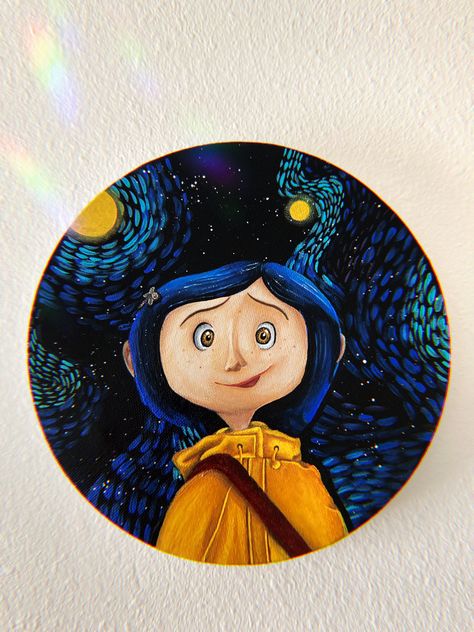 Coraline Illustration Art, Coraline Acrylic Painting, Coraline Art Painting, Coraline Canvas Painting, Coraline Watercolor, Coraline Drawing Sketch, Coraline Illustration, Caroline Painting, Coraline Painting