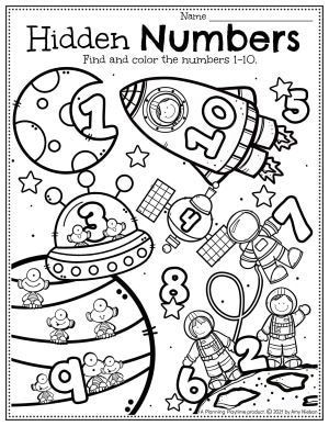 Space Numbers Preschool, Space Worksheets Kindergarten, Pre K Space Activities, Number Preschool Activities, Space Worksheets For Preschool, Space Preschool Activities, Space Activities Preschool, Space Worksheets, Unicorn Activities