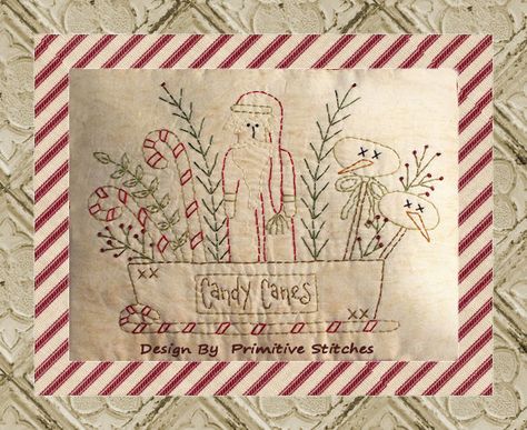 Larger Image Primitive Stitchery Christmas, Primitive Stitchery Patterns, Halloween Cross Stitch Charts, Kitchen Printables, Primitive Embroidery, Christmas Cheese, Primitive Stitchery, Holiday Embroidery, Christmas Lantern