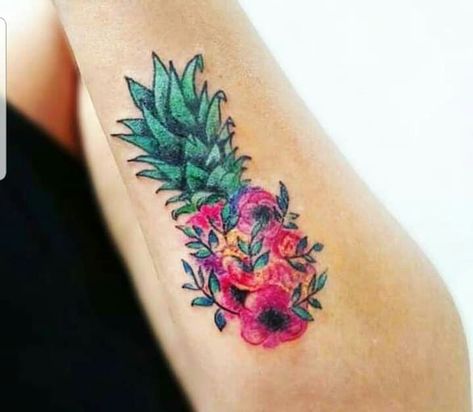 Pineapple Tattoo, Ink Master, New School, A Color, I Tattoo, Watercolor Tattoo, Tatting, Body Art, Tattoo Ideas