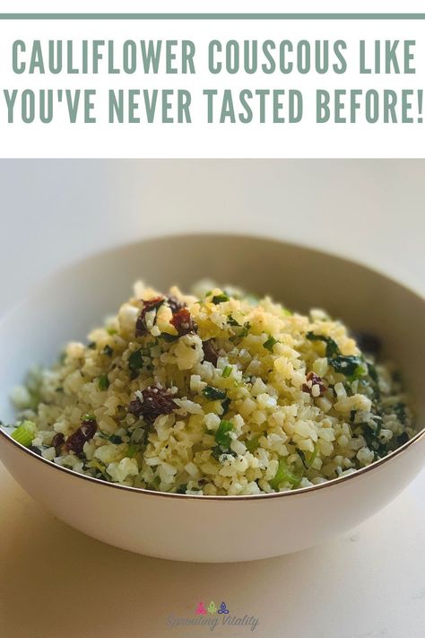 Joanna Gaines Cauliflower Couscous, Cauliflower Couscous Salad, Aip Sides, Cauliflower Rice Salad, Tasty Cauliflower, Golo Recipes, Cauliflower Couscous, Couscous Recipe, Stuffed Pasta