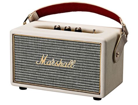 Marshall vintage-style portable stereo speaker Marshall Kilburn, Marshall Headphones, Class D Amplifier, Wireless Speakers Portable, Appliances Online, Bluetooth Device, Vintage Radio, Marshall Speaker, Stereo Speakers