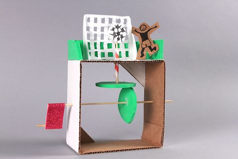 Cardboard Automata, Kinetic Toys, Simple Machines, Kinetic Art, Stem Projects, Kinetic Sculpture, Craft Club, Up Book, Childrens Crafts