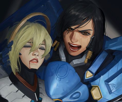 ArtStation - Unfinished OW fansart, Tony Sun/18 Mercy And Pharah, Mercy Fanart, Overwatch Pharah, Overwatch Wallpapers, Overwatch Comic, Mercy Overwatch, The Fallen Angel, Heroes Of The Storm, Overwatch Fan Art