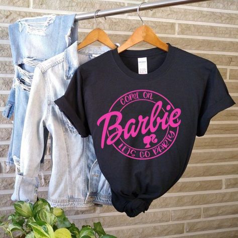 New Black Crew Neck Short Sleeves Come On Barbie, Let's Go Party Sizes - S, M, L, Xl, 2xl * Sizing Is In The Last Picture Barbie Shirt, Barbie Costume, Barbie Party, Adulting Shirts, Cricut Vinyl, Barbie Girl, Birthday Shirts, New Black, Black Shirt