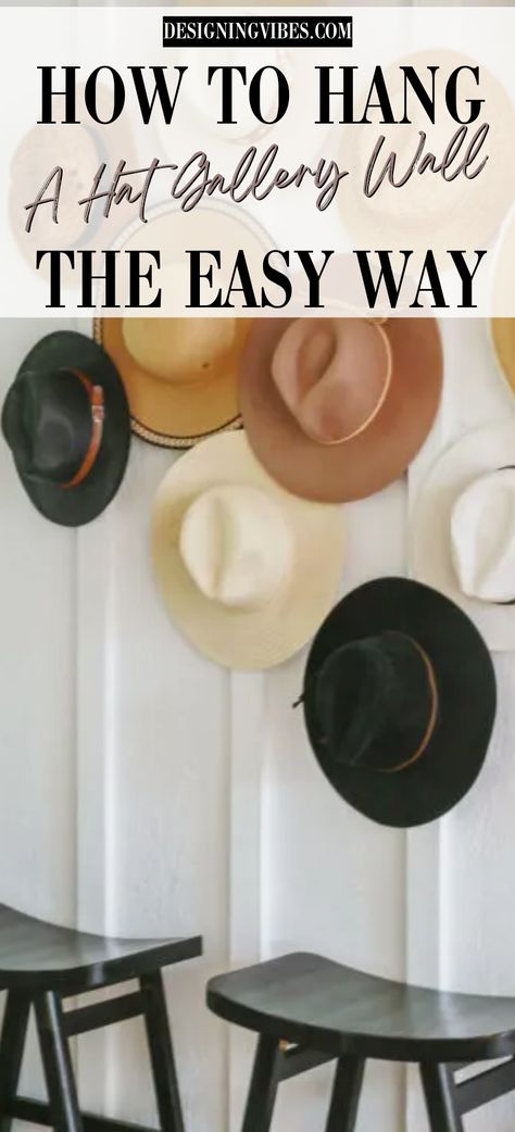 Looking for a cheap way to add texture and coastal charm to your home? Today I am sharing the easiest way to hang a hat gallery wall… Hat Gallery Wall, Hats On Wall, Hang Hats, Diy Craft Home Decor, Big Blank Wall, Foyer Wall, Oversized Canvas Art, Boho Gallery Wall, Diy Gallery Wall