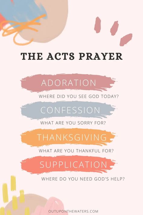 Learn how to pray the ACTS prayer and focus on adoration, confession, thanksgiving, and supplication. Great for gratitude and intercessory prayer as well as focusing on who God is and asking for help to do better tomorrow than you did today. #prayermethod #spiritualpractices #howtopray #actsprayermethod How To Ask For Help, Prayer Walk Ideas, Acts Way Of Praying, Supplication Prayer, How To Pray Christian, Acts Prayer Example, Fast And Prayer Guide, Gratitude Prayers, How To Journal Prayers