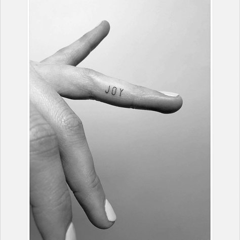 Small Hand Tattoo Ideas, Joy Tattoo, Meaningful Word Tattoos, Hand Tattoo Ideas, Tiny Tats, Palm Tattoos, Shape Tattoo, Silhouette Tattoos, Small Hand Tattoos