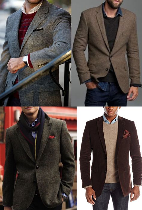 Men's Sport Coats — 4 for a Well-Rounded Wardrobe | Art of Manliness Mens Sports Coat Outfit, Brown Sports Jacket Outfit Men, Brown Sport Coat Outfits, Sports Jacket Outfit Men, Sport Coat Outfit Mens, Sports Jacket With Jeans, Mens Sport Coats, Sport Coat Outfit, Wardrobe Art