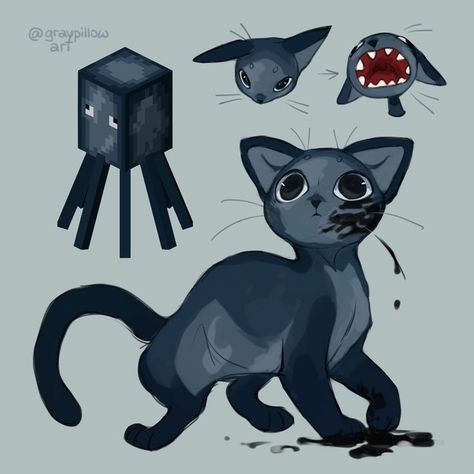 Artista:gray pillow Cat Drawing Tutorial, Minecraft Drawings, Painting Animals, Gray Pillow, Warrior Cat Drawings, Warrior Cats Art, Caught On Camera, Minecraft Art, Minecraft Fan Art