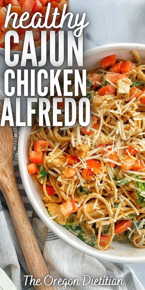 Easy Cajun Chicken Pasta, Healthy Cajun, Whole Wheat Noodles, Creamy Cajun Chicken, Cajun Chicken Recipes, Cajun Chicken Alfredo, Easy Cajun, Cream Cheese Pasta, Homemade Cajun Seasoning