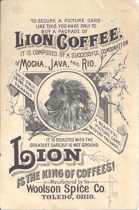 Lion Coffee Philippine Rice, No Soda, Coffee Ads, Coffee Journal, Coffee Posters, Cafe Poster, Lion Coffee, Alphonse Mucha Art, Cafe Posters