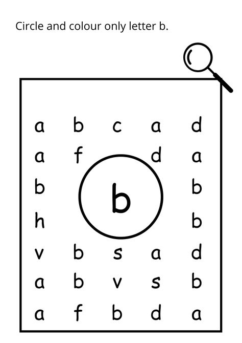 This worksheet is about the recognition of letter b. Students will find and circle the letter b only. B Phonics Worksheet, Circle The Letter Worksheets, Letter B Worksheets For Preschool, Letter B Worksheet, Letter J Activities, Letter B Activities, Free Alphabet Printables, Letter B Worksheets, Phonics Worksheets Free