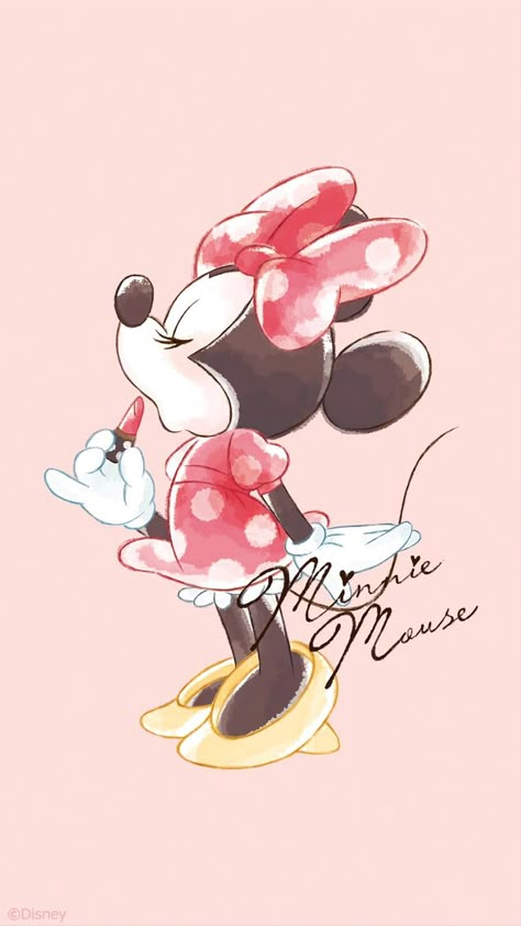 Drawing Of Minnie Mouse, Sketches Disney Princess, Wallpaper Minnie Mouse, Minnie Mouse Wallpaper, Disney Mignon, Mickey Mouse Wallpaper Iphone, Disney Princess Cartoons, Minnie Mouse Images, Mouse Wallpaper