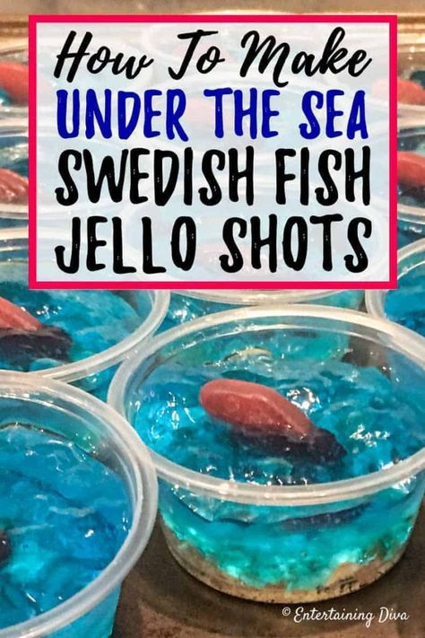 Rum Jello Shots, Blue Jello Shots, Best Jello Shots, Jello Cups, Blue Jello, Jello Shot Recipes, Jello Shot, Malibu Rum, Swedish Fish