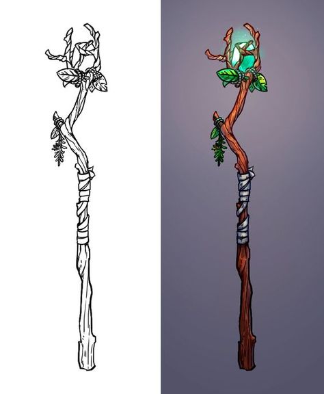 Staff Magic, Wizard Staff, Props Art, Fantasy Props, D&d Dungeons And Dragons, Creating Characters, Prop Design, Magical Forest, Environment Concept Art