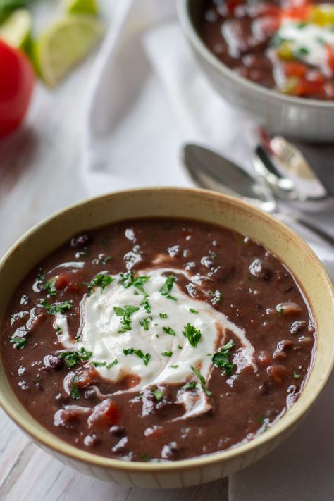 Black Bean Soup With Ham, Black Bean And Ham Soup, Bean Ham Soup, Bean Soup With Ham, Bean And Ham Soup, Soup With Ham, Black Bean Soup Recipe, Potato Soup Easy, Sweet Potato Biscuits